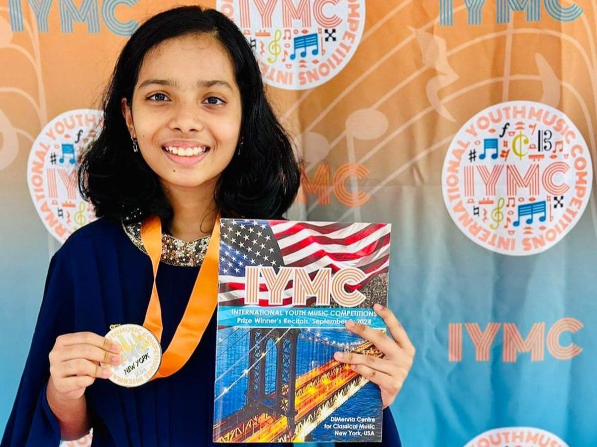 Angela Sarah DAlmeida emerges 'Absolute Winner' in Vocal Music in the International Youth Music Competition, USA